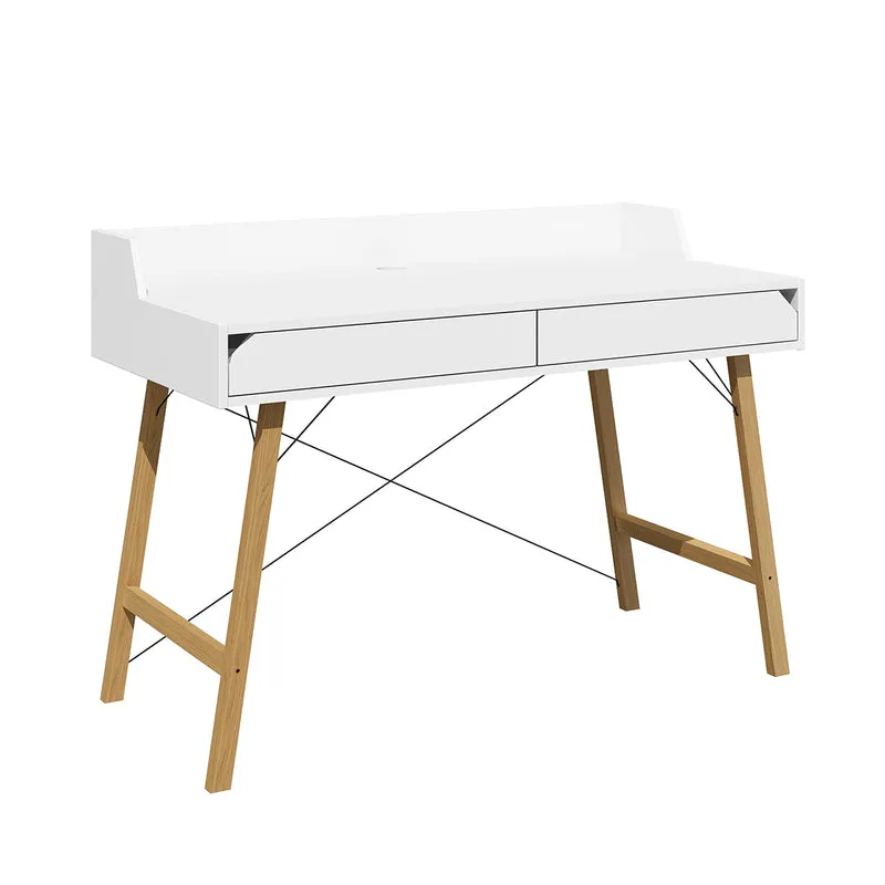 Bureau 2 tiroirs Bellamy Lotta Blanc