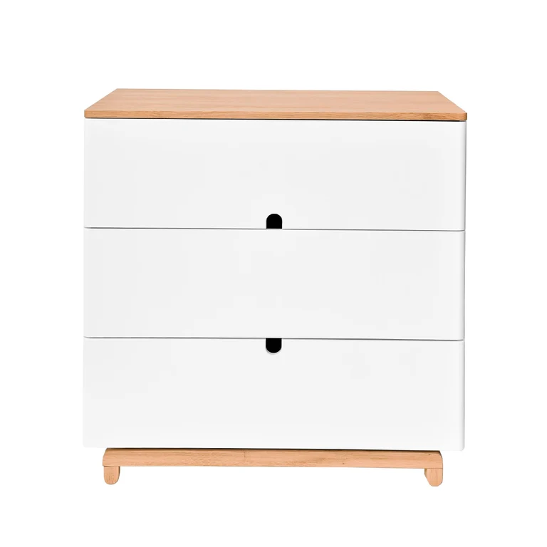 Lit évolutif 70x140 et commode 3 tiroirs Bellamy Nomi Blanc et bois