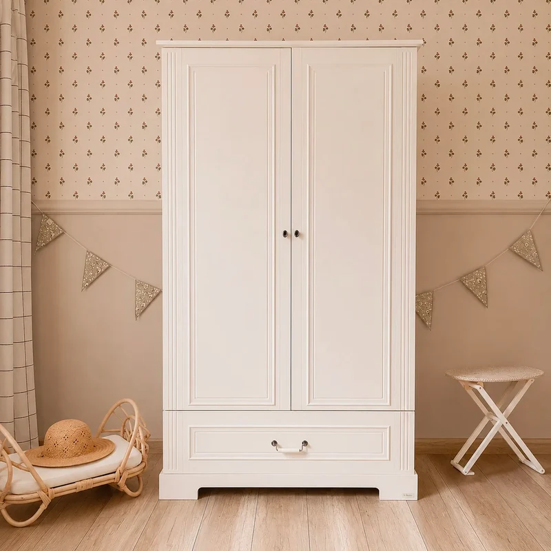 Armoire 2 portes 1 tiroir Bellamy Ines Blanc