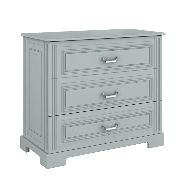 Commode 3 tiroirs et armoire 2 portes Bellamy Ines Gris