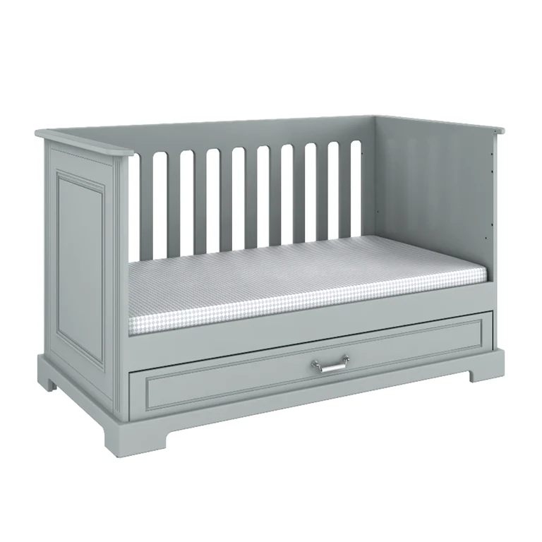 Lit évolutif 70x140 et commode 3 tiroirs Bellamy Ines Gris