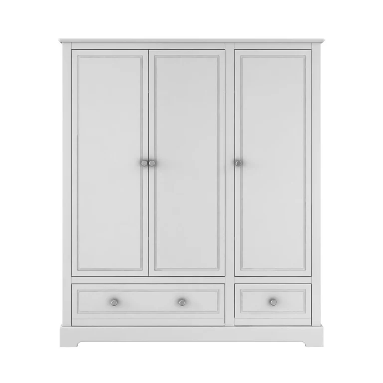 Armoire 3 portes 2 tiroirs Bellamy Marylou Blanc