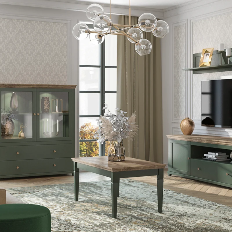 Table basse Martin Vert et Bois