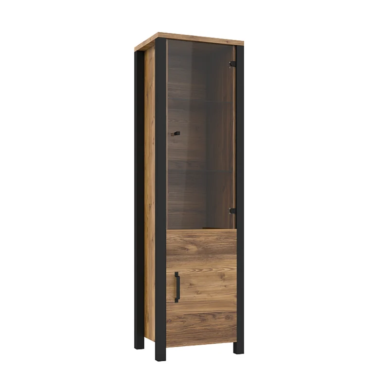 Vitrine 2 portes Lyam Bois et Noir