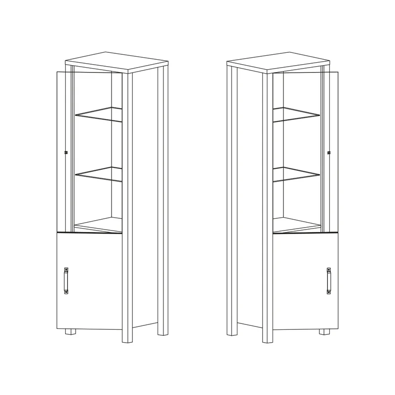 Vitrine 2 portes Lyam Bois et Noir