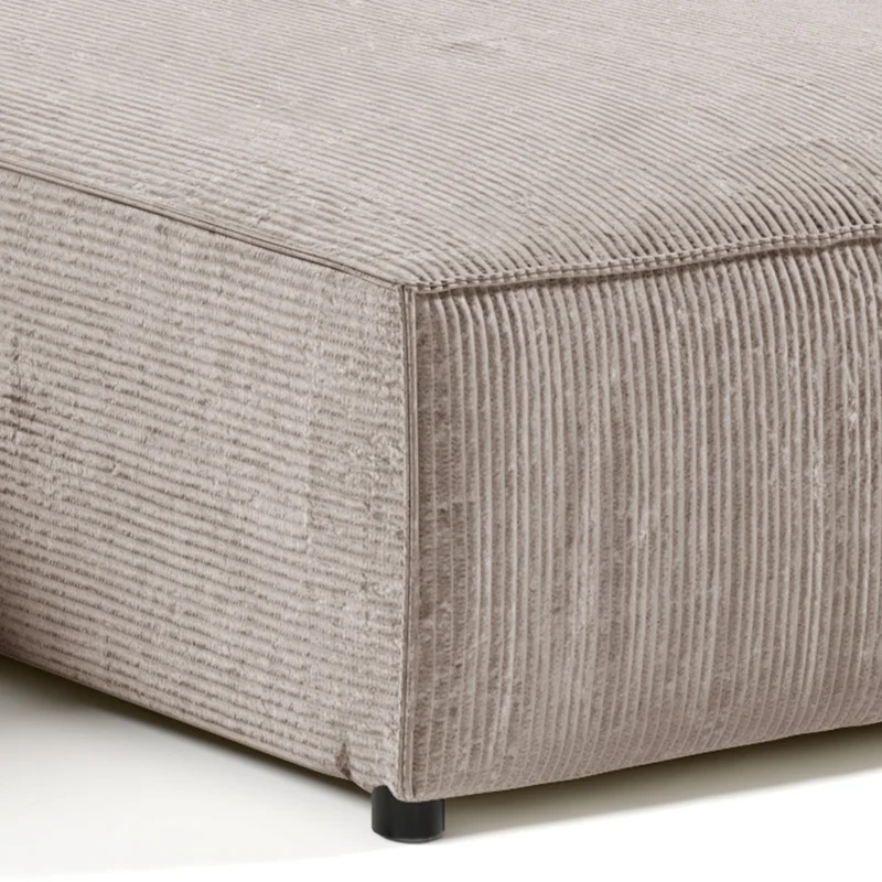 Canapé d'angle réversible et convertible 4 places avec coffre Isaac velours côtelé Taupe