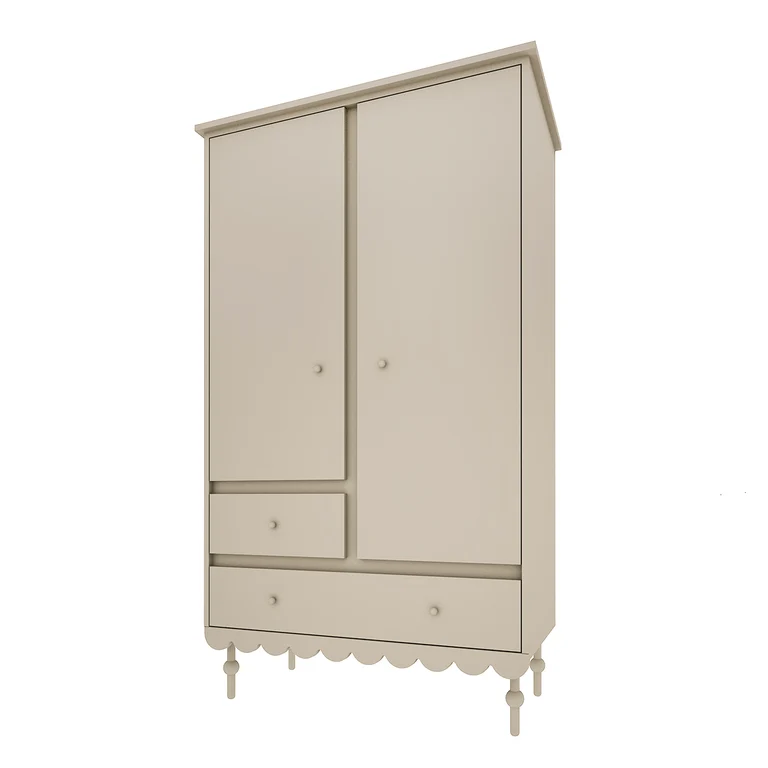 Armoire 2 portes 2 tiroirs Wood Luck Babushka Olive