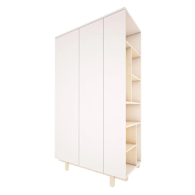 Commode 3 tiroirs et armoire 2 portes Wood Luck Romy - Blanc