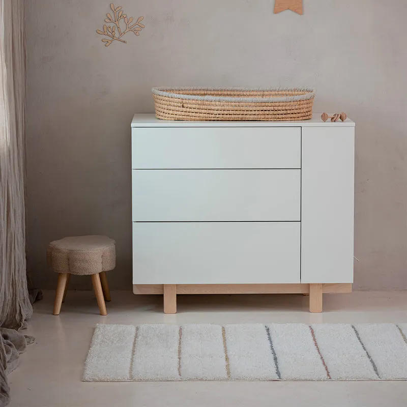Commode 3 tiroirs Wood Luck Romy - Blanc