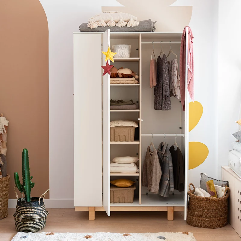 Armoire 2 portes Wood Luck Romy - Blanc