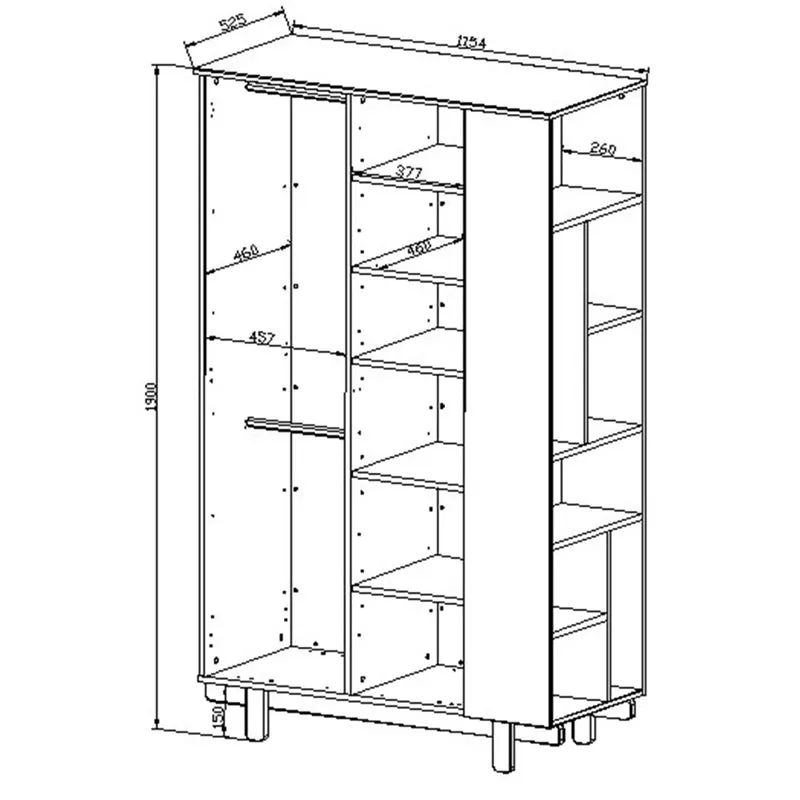 Armoire 2 portes Wood Luck Romy - Cachemire