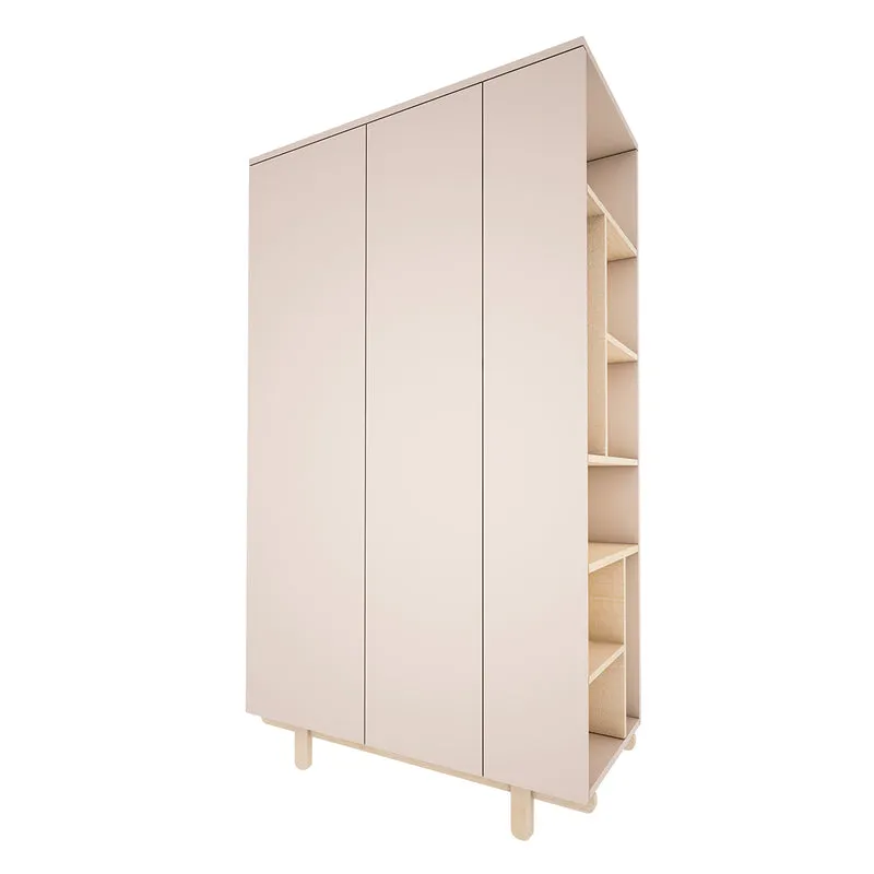 Commode 3 tiroirs et armoire 2 portes Wood Luck Romy - Cachemire