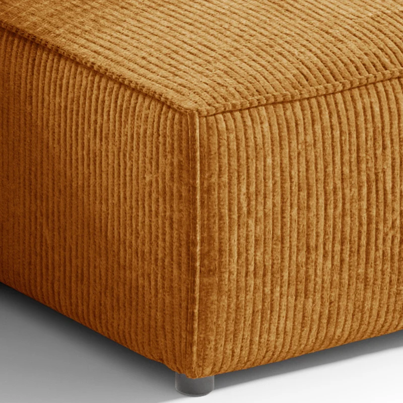 Canapé d'angle réversible et convertible 3 places avec coffre Isaac Mini velours côtelé Jaune