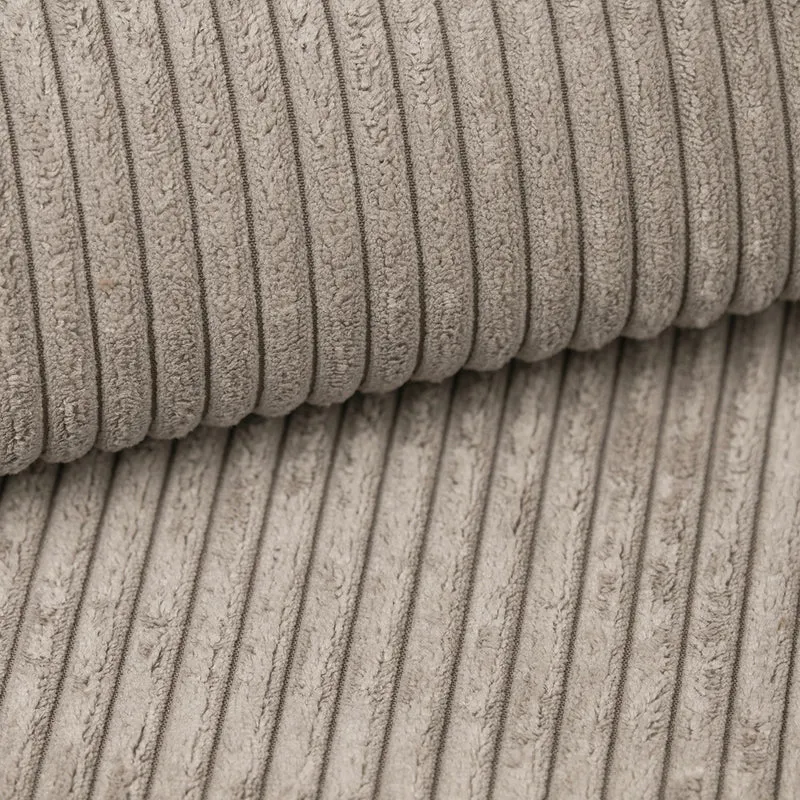 Canapé d'angle réversible et convertible 3 places avec coffre Isaac Mini velours côtelé Taupe