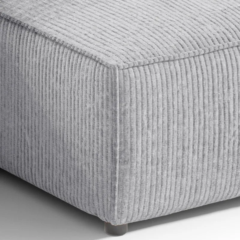 Canapé d'angle réversible et convertible 3 places avec coffre Isaac Mini velours côtelé Gris clair