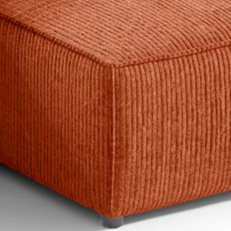 Canapé d'angle réversible et convertible 3 places avec coffre Isaac Mini velours côtelé Orange brique