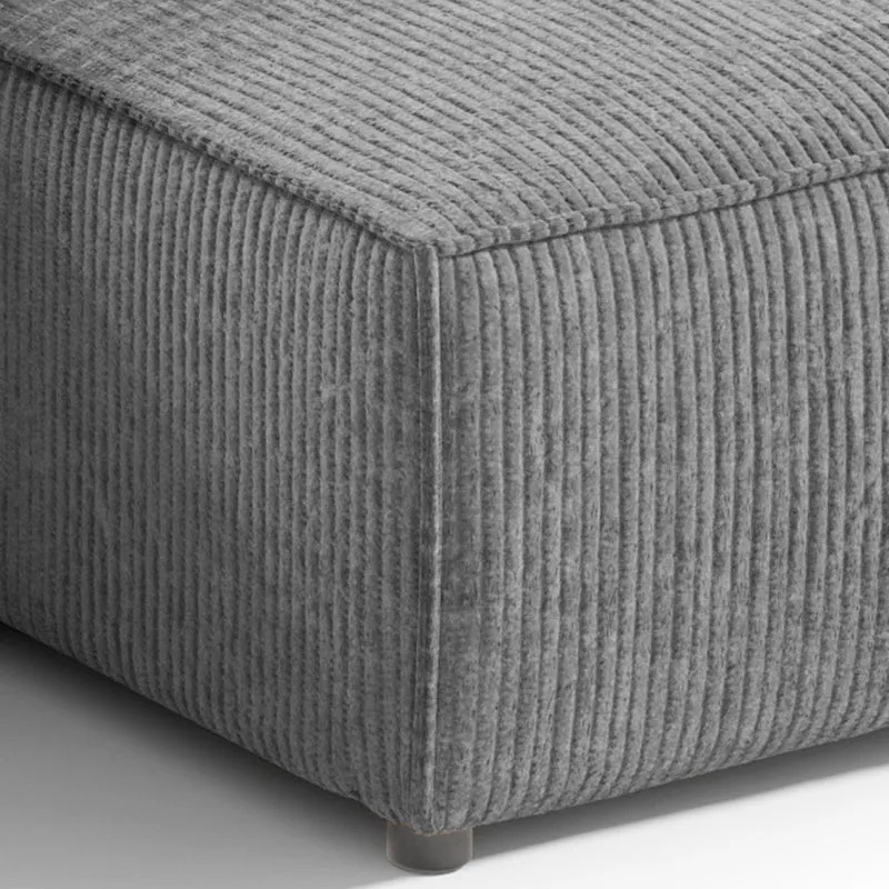 Canapé d'angle réversible et convertible 3 places avec coffre Isaac Mini velours côtelé Gris