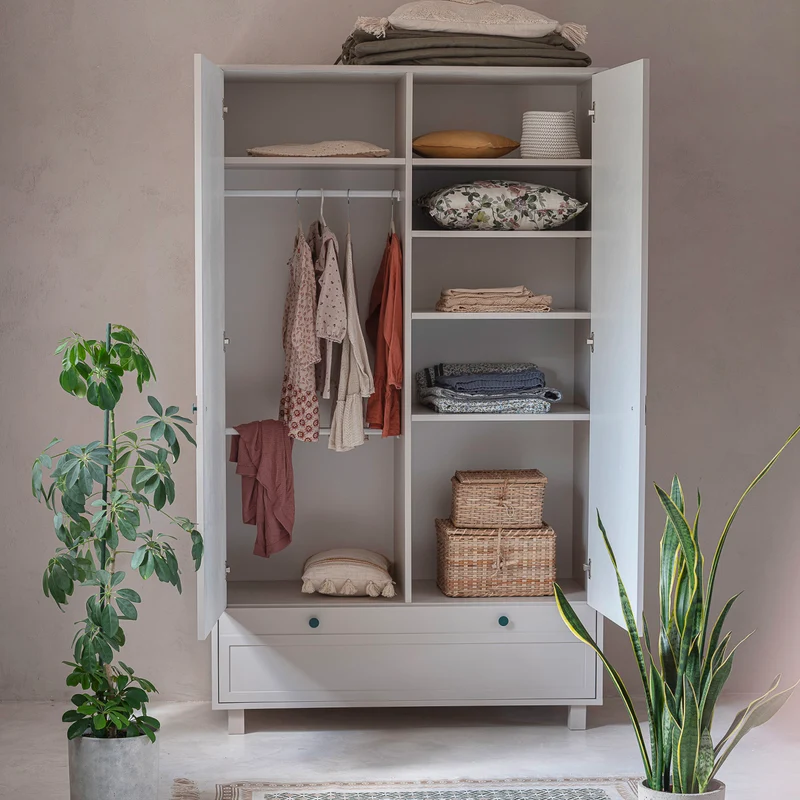 Armoire 2 portes 1 tiroir Wood Luck Gabriel - Cachemire