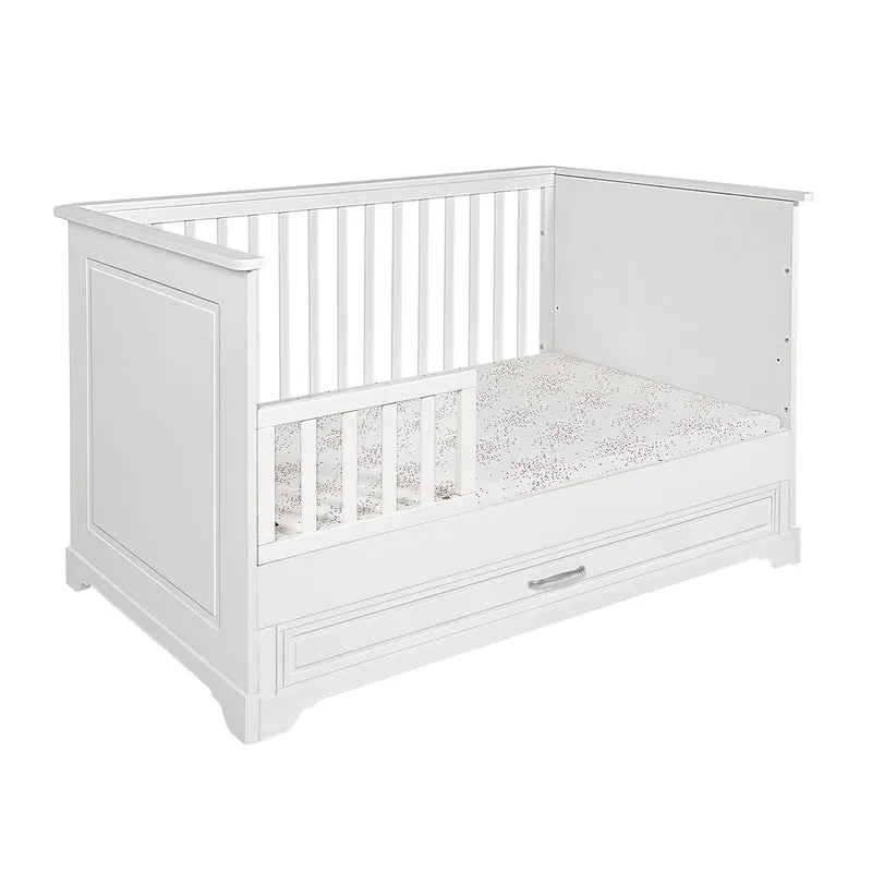 Lit évolutif 70x140 et commode 3 tiroirs Novelies Melody Blanc