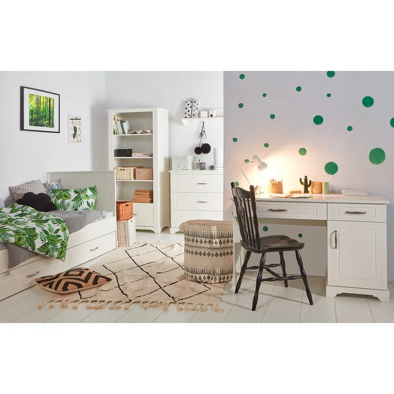 Lit enfant 90x200 sommier et tiroir inclus Novelies Melody Blanc