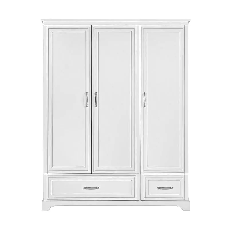 Armoire 3 portes 2 tiroirs Novelies Melody Blanc