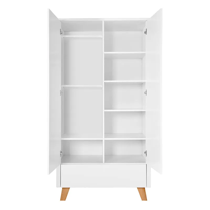 Commode 3 tiroirs et armoire 2 portes Novelies Zara Blanc