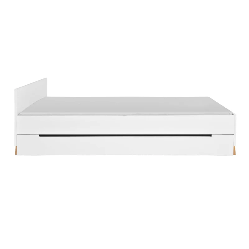 Lit 90x200 sommier et tiroir inclus Novelies Zara Blanc