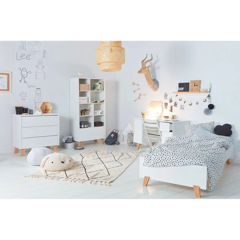 Lit 90x200 sommier et tiroir inclus Novelies Zara Blanc