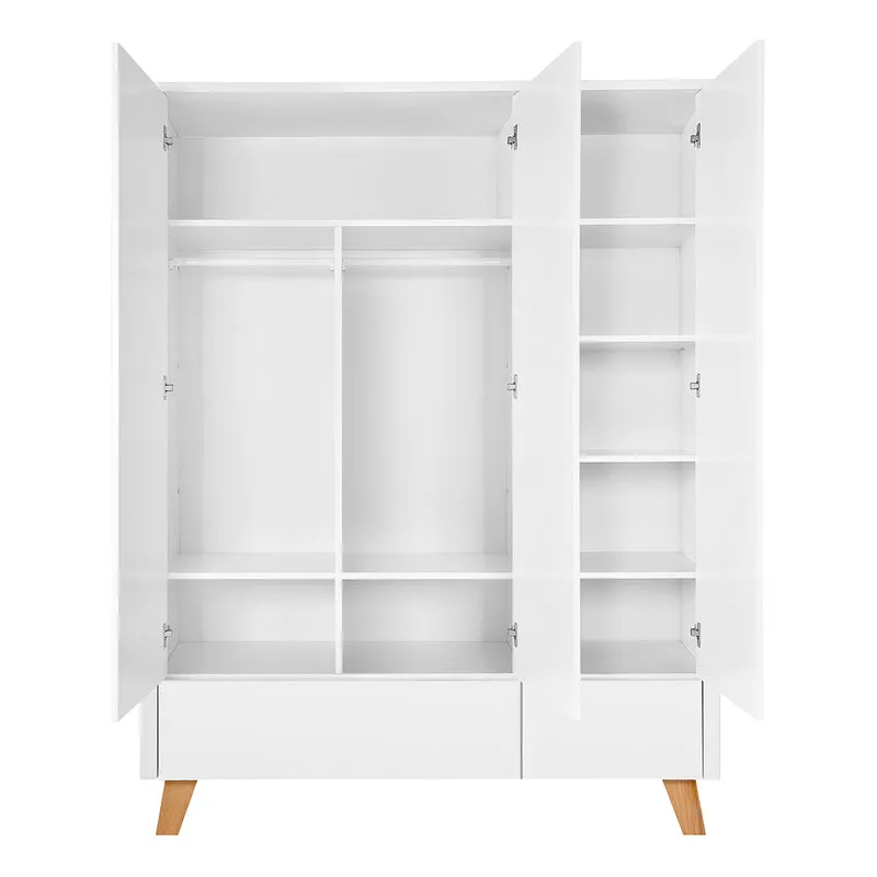 Armoire 3 portes 2 tiroirs Novelies Zara Blanc