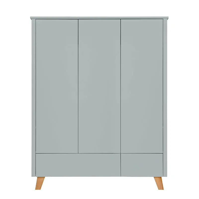 Armoire 3 portes 2 tiroirs Novelies Zara Gris