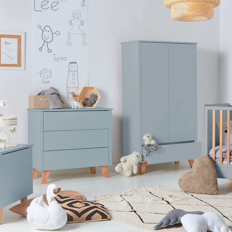 Armoire 2 portes 1 tiroir Novelies Zara Gris