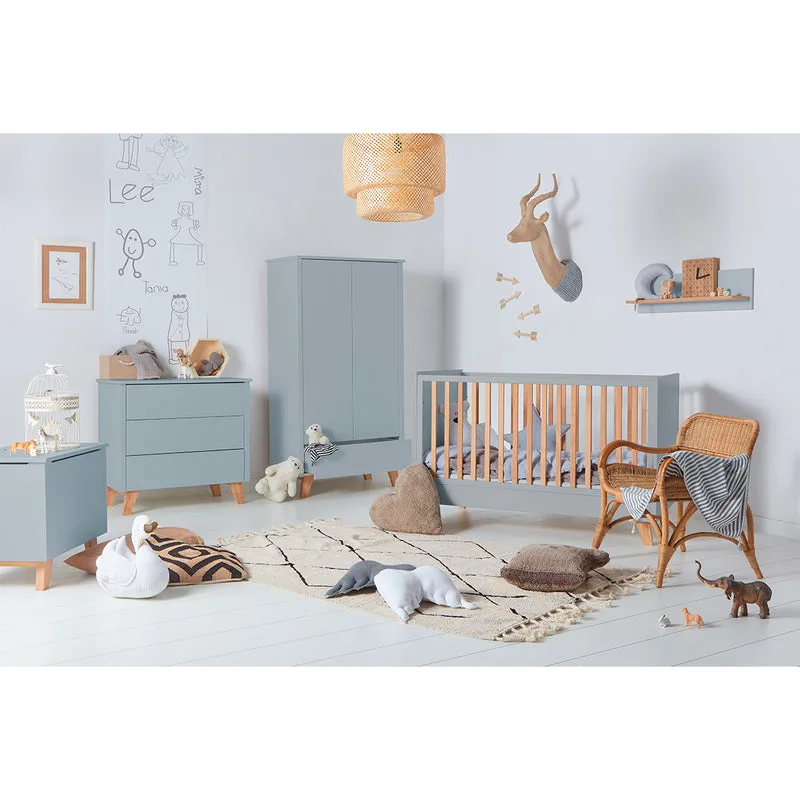 Armoire 2 portes 1 tiroir Novelies Zara Gris