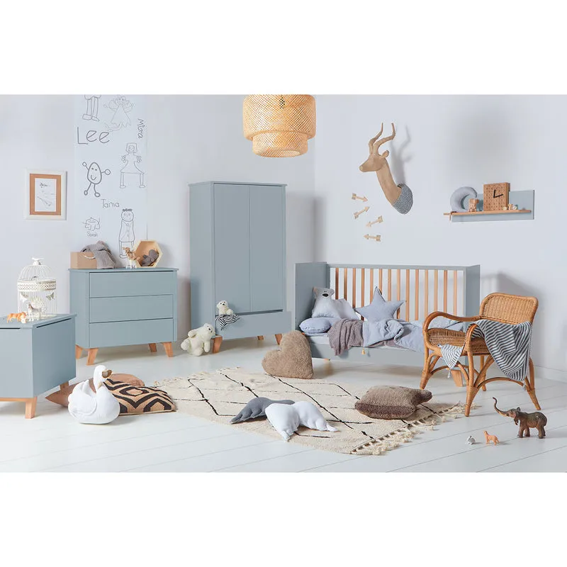 Lit évolutif 70x140 et commode 3 tiroirs Novelies Zara Gris