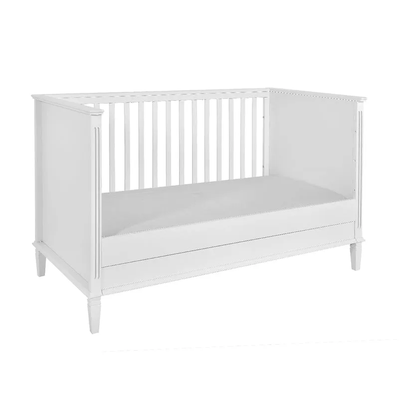 Lit évolutif 70x140 et commode 3 tiroirs Novelies Bianka Blanc