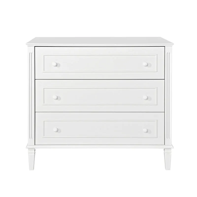Lit évolutif 70x140 et commode 3 tiroirs Novelies Bianka Blanc