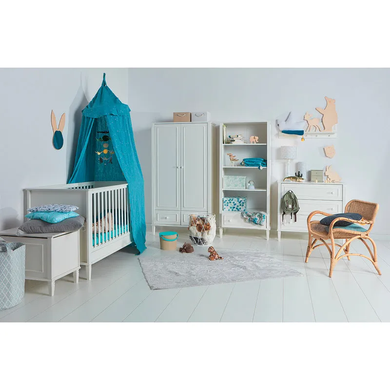Lit évolutif 70x140 et commode 3 tiroirs Novelies Bianka Blanc