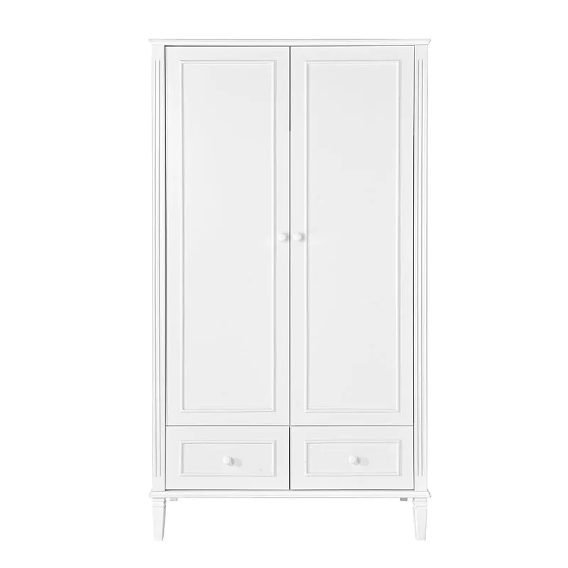Armoire 2 portes 2 tiroirs Novelies Bianka Blanc