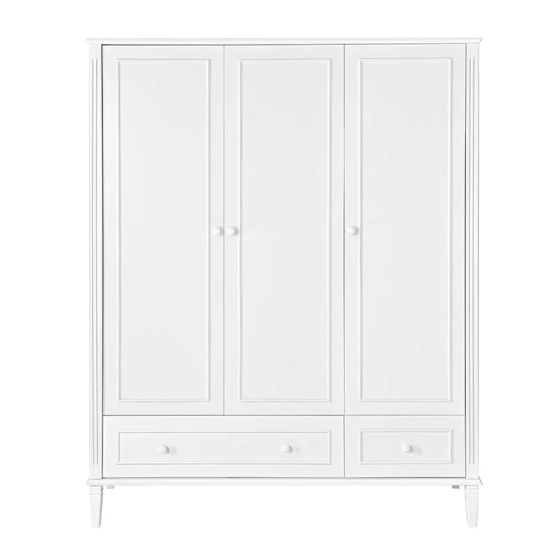 Armoire 3 portes 2 tiroirs Novelies Bianka Blanc