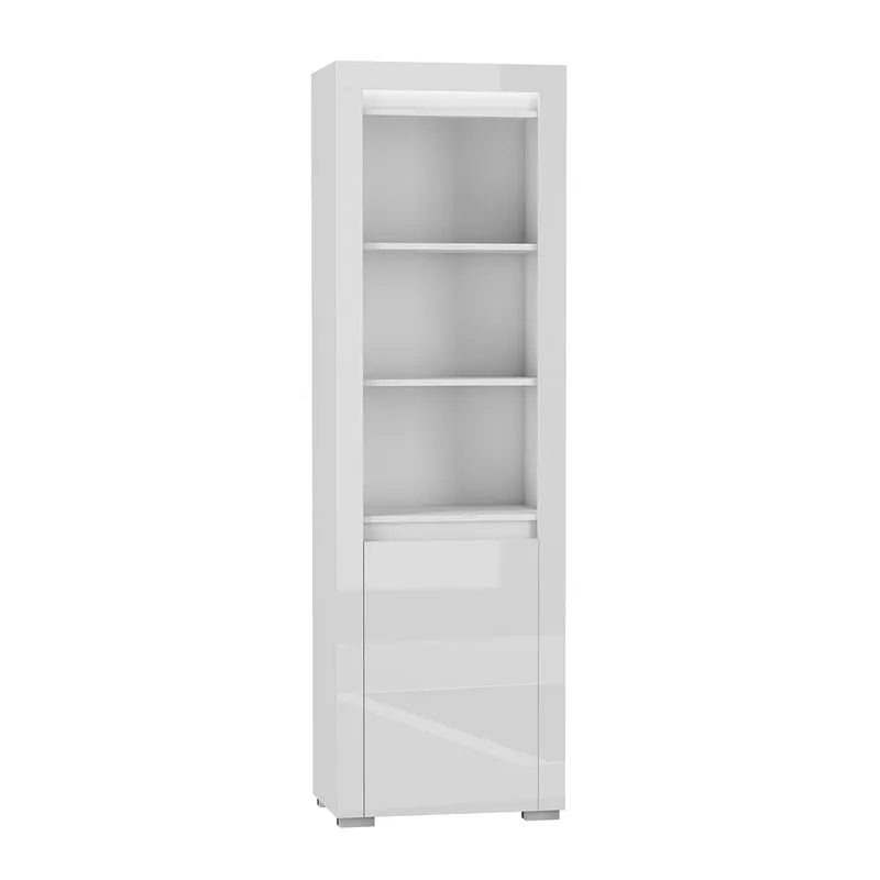 Bibliothèque 1 porte LED inclus Kasla Blanc