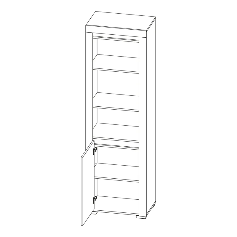 Bibliothèque 1 porte LED inclus Kasla Blanc
