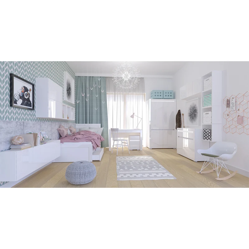 Armoire 2 portes LED inclus Kasla Blanc