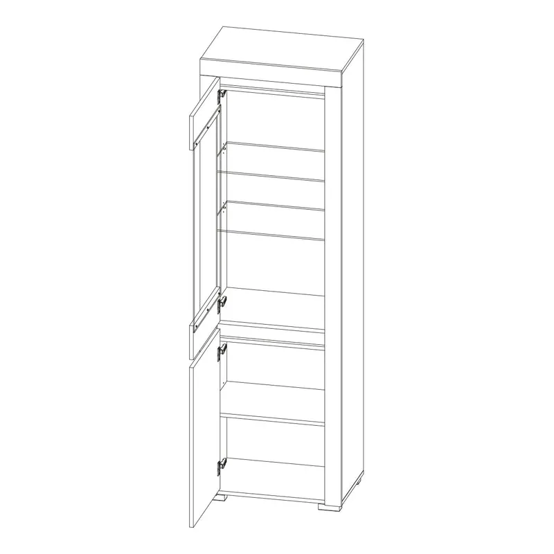 Vitrine 2 portes LED inclus Kasla Bois et Anthracite