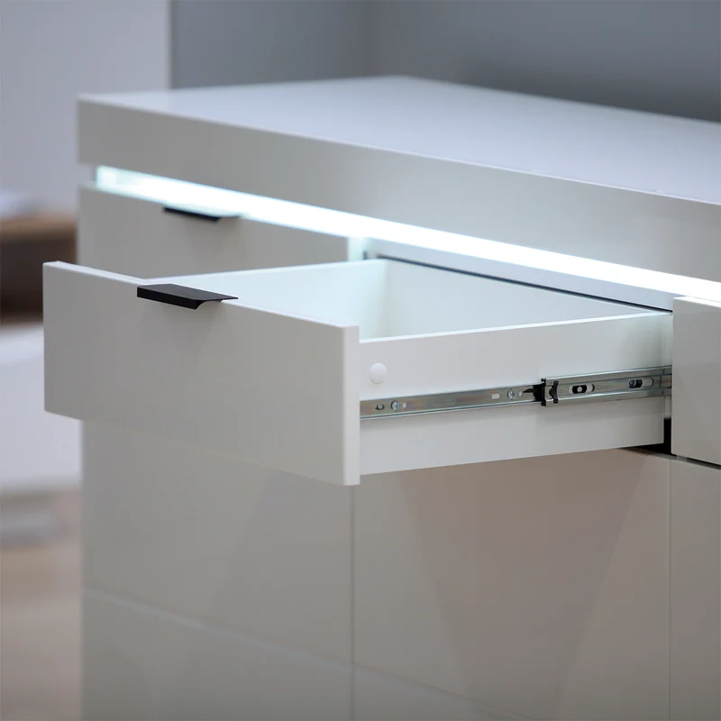 Buffet 3 portes 3 tiroirs LED inclus Ruben Blanc