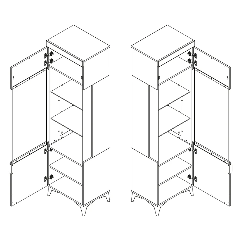 Vitrine 1 porte LED inclus Ruben Blanc