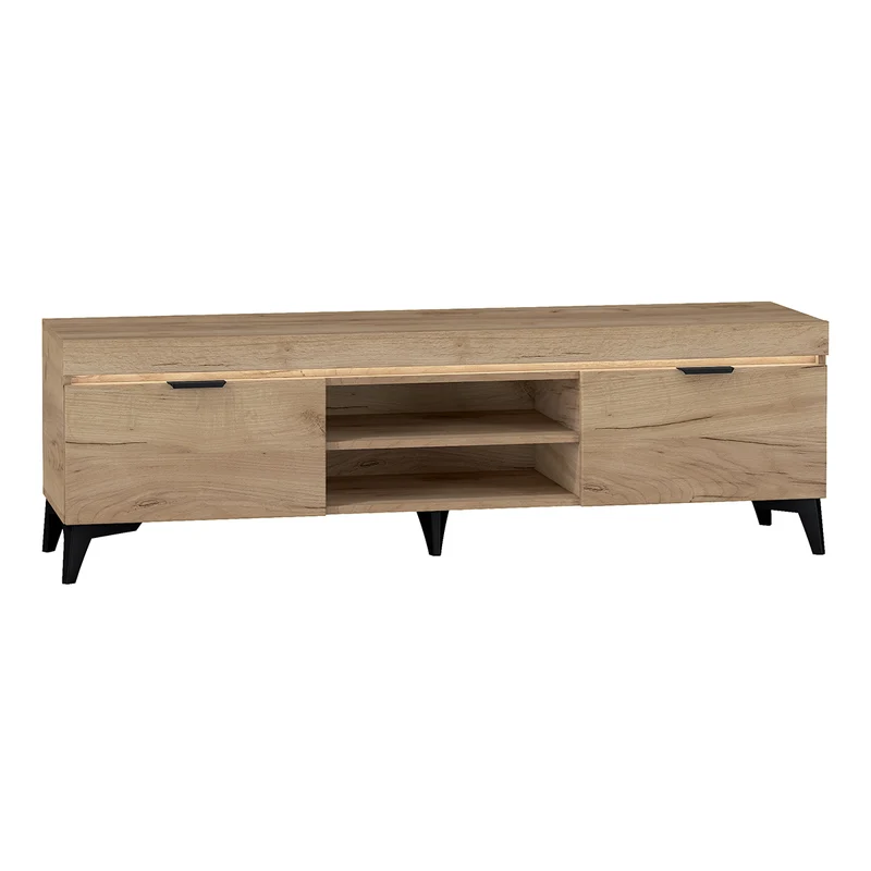 Meuble TV 2 portes 157 cm LED inclus Ruben Bois