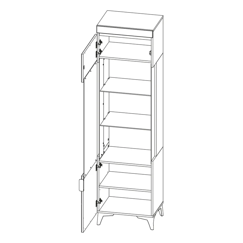 Vitrine 1 porte LED inclus Ruben Bois