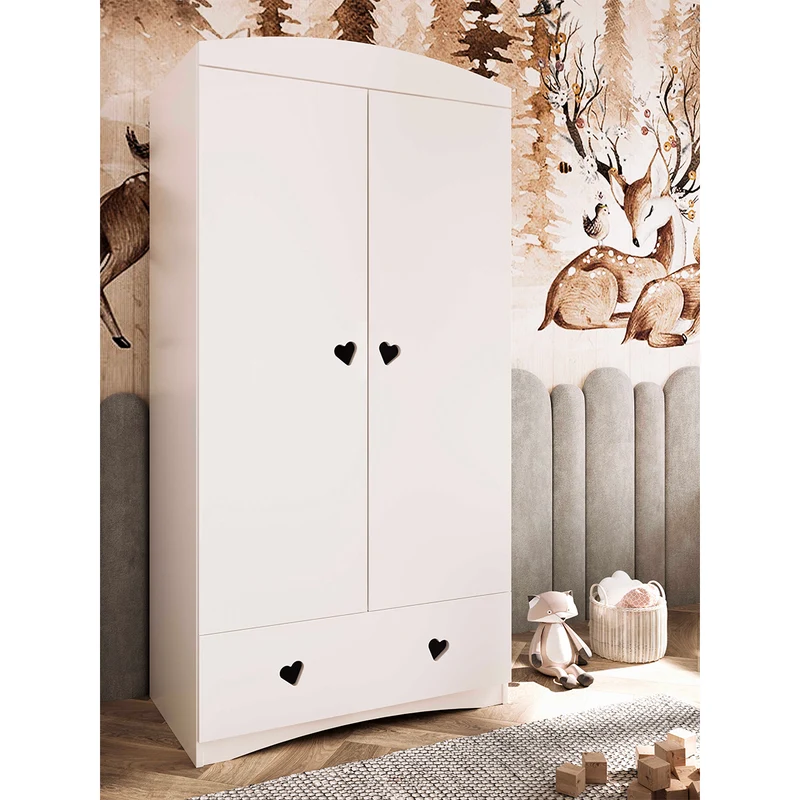 Armoire 2 portes 1 tiroir Kocot Kids Julia - Blanc