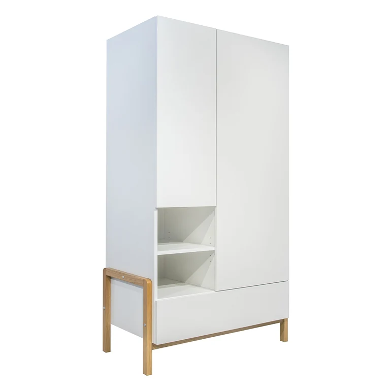 Commode 3 tiroirs et armoire 2 portes 1 tiroir Kocot Kids Victor - Blanc et Chêne