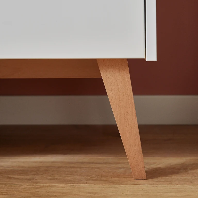 Commode 3 tiroirs Pinio Swing - Blanc et bois