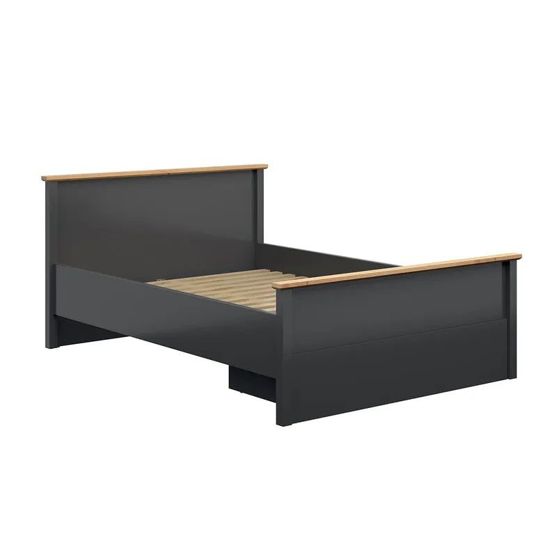 Lit 140x200 Duck Gris anthracite et Bois